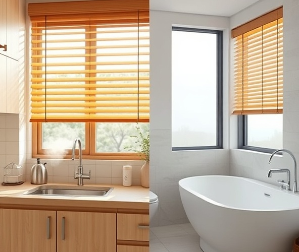 Czy żaluzje drewniane 50mm nadają się do łazienki i kuchni?