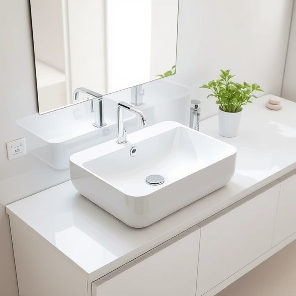 umywalka asymetryczna nablatowa