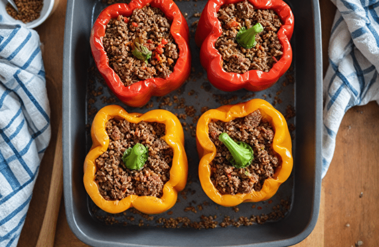 Papryka faszerowana kaszą i mięsem mielonym – przepis krok po kroku