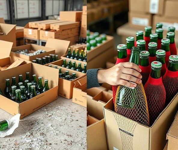 Siatki zabezpieczające rękawy do transportu butelek dla sprzedawcy — mniej uszkodzeń?