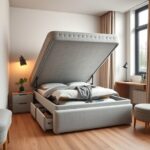 łóżko tapicerowane z pojemnikiem