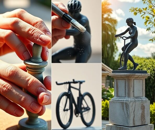 Jak zabezpieczyć żywiczną statuetkę z motywem kolarstwa na warunki zewnętrzne?